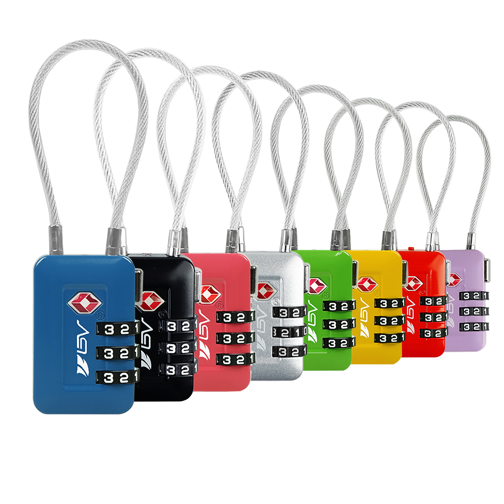 Front View of all Suitcase Travel Lock Colors