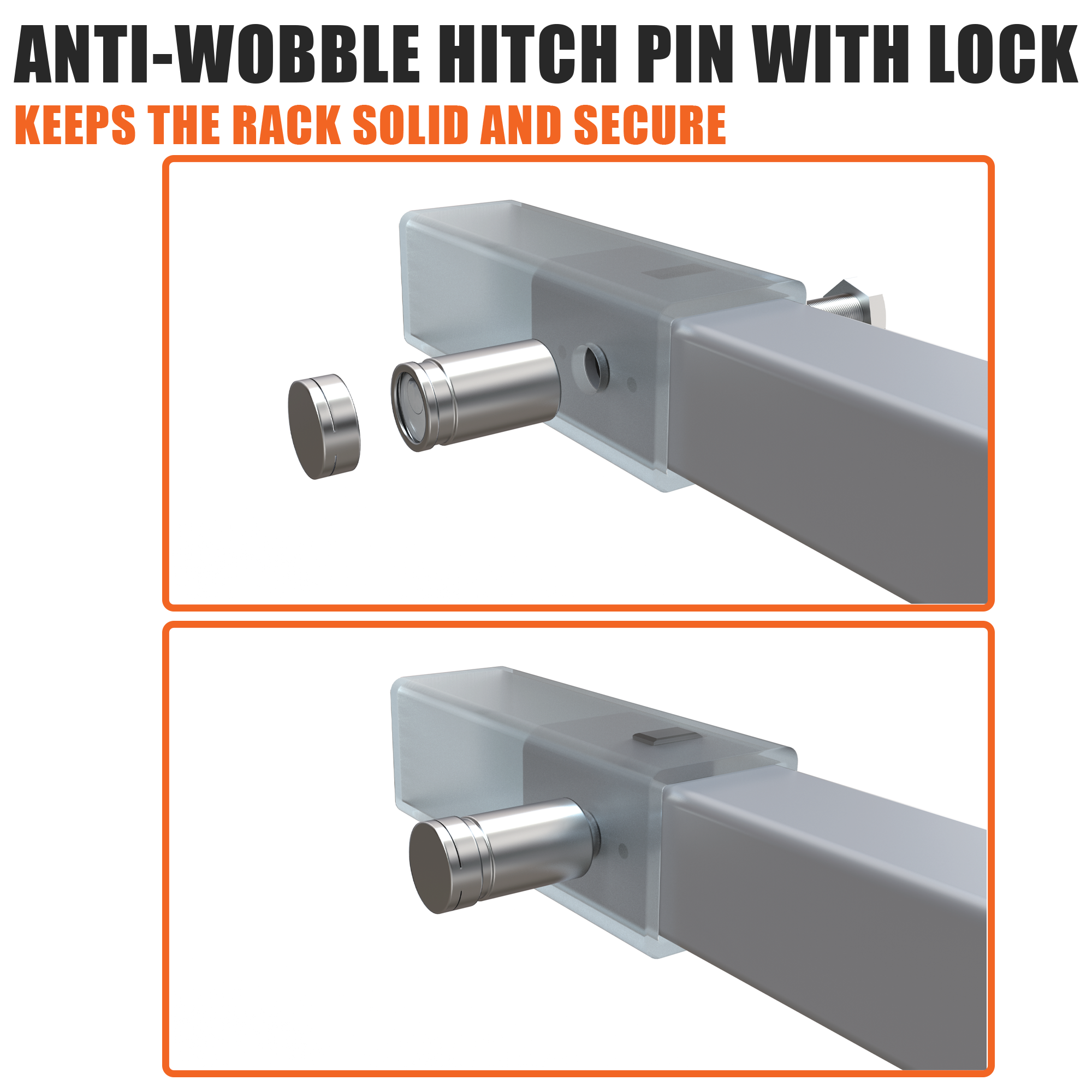 Anti-Wobble Hitch Pin with Lock Featured