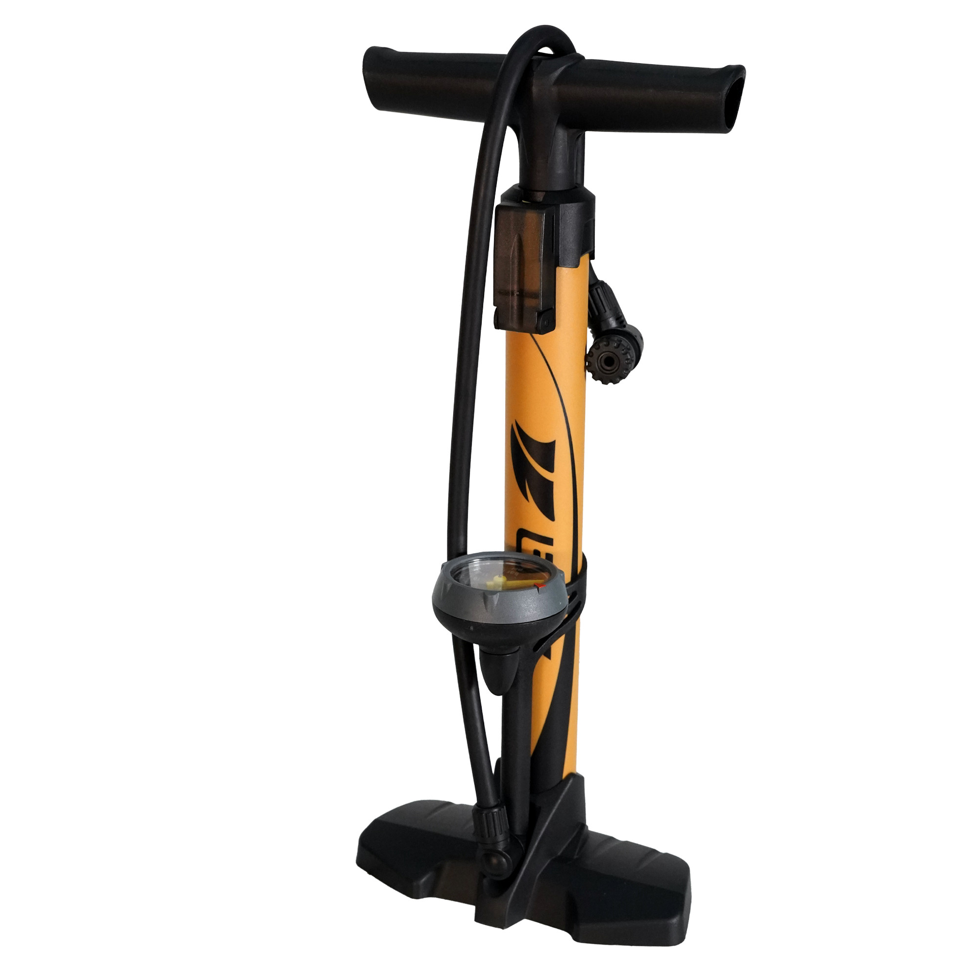 BV Bike Floor Pump 160 PSI High Pressure 17 inch Petite- Reversible Smart Valve | BV-GF55S-YL-RV