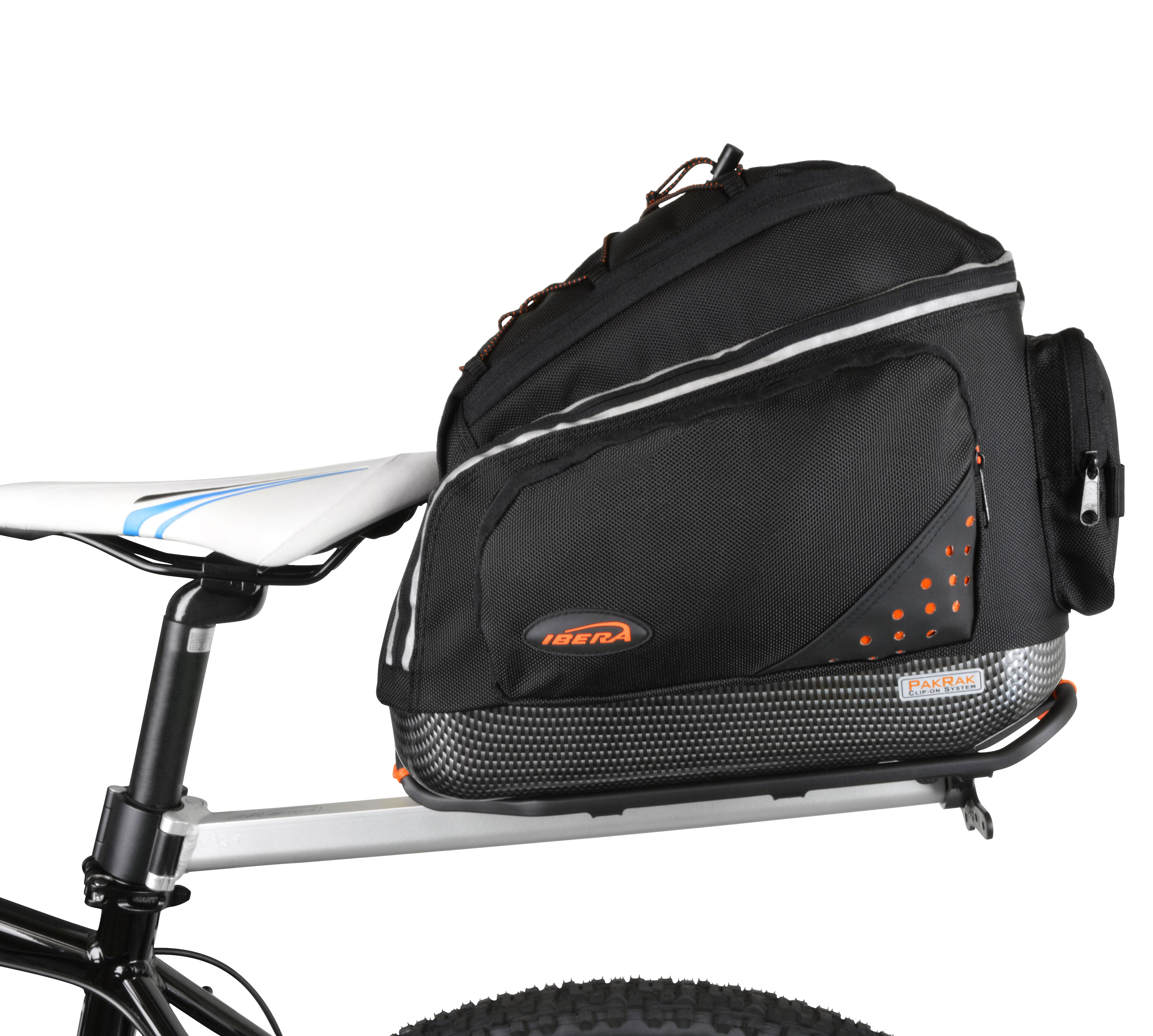 Commuter Bag and Carrier Combo Attached to Bike - Side View