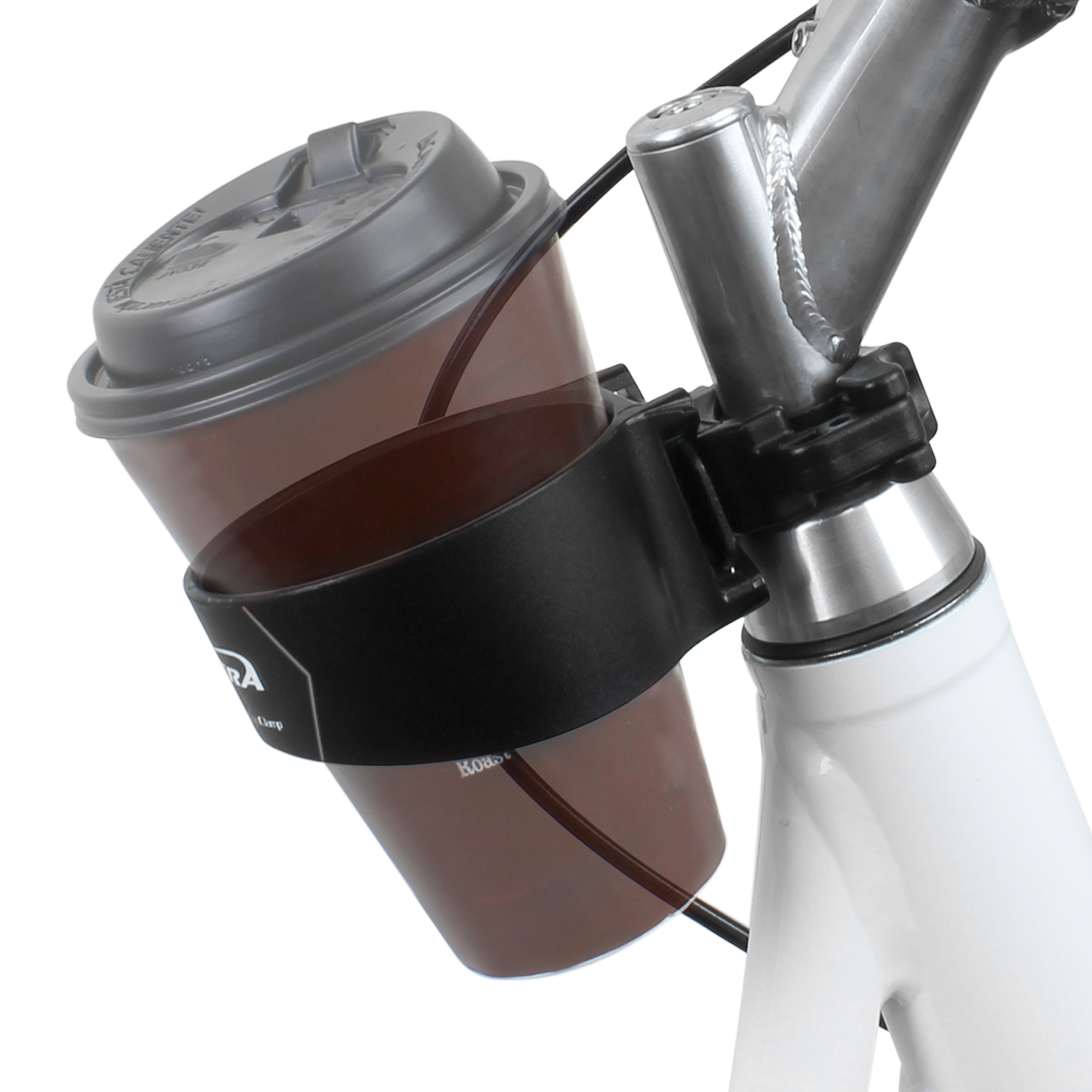 IBERA Black Handlebar Cup Holder with Bar Clamp Mount