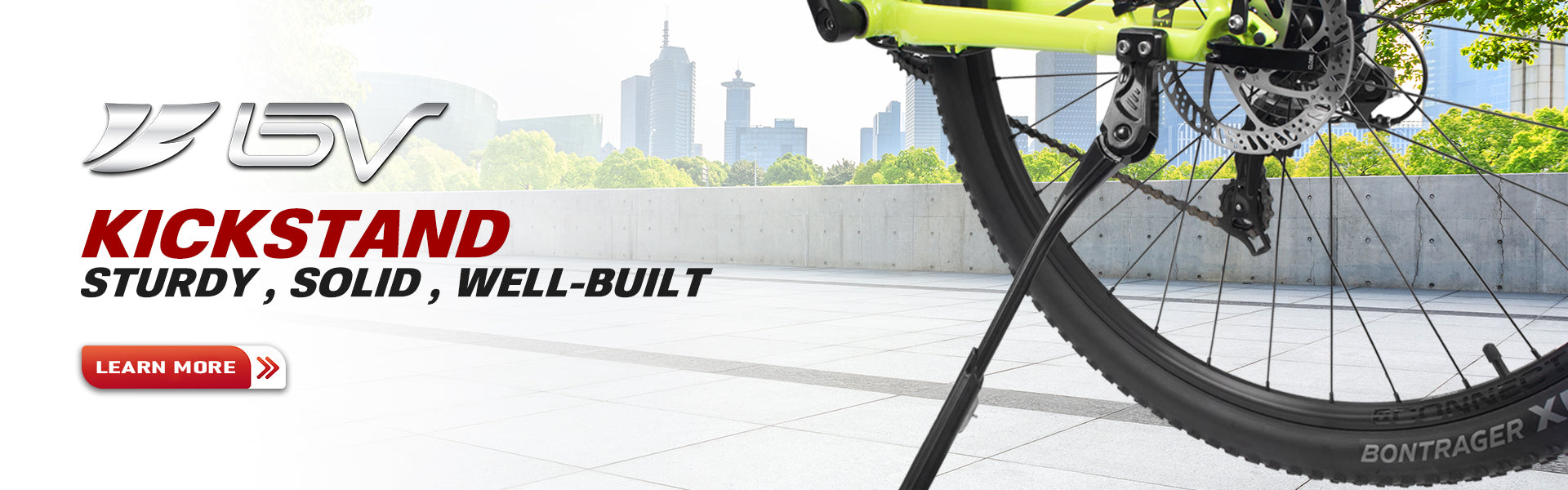 Kickstand Attached to Bike - Close Up View