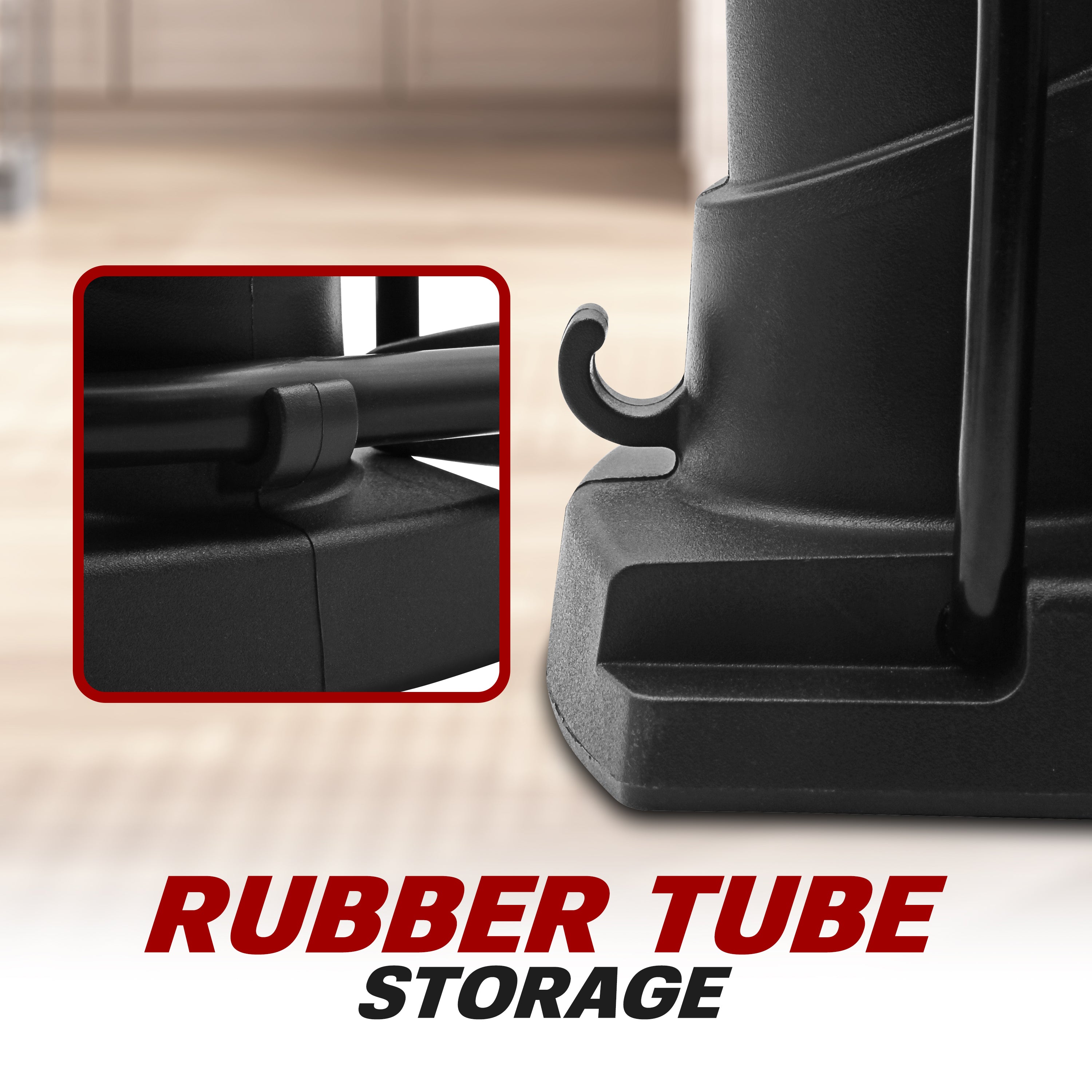 Foot Pump Includes Rubber Tube Storage