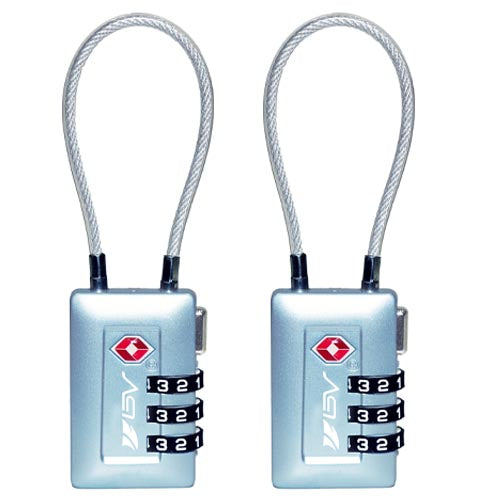 BV TSA008 Advanced Luggage Lock Suitcase Travel Lock (Arctic Blue, 2 Pack)