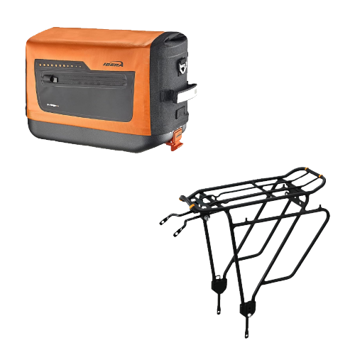 IBERA PakRak Waterproof Trunk Bag & MIK Carrier Rack| IB-BA22-RA4 (Orange)