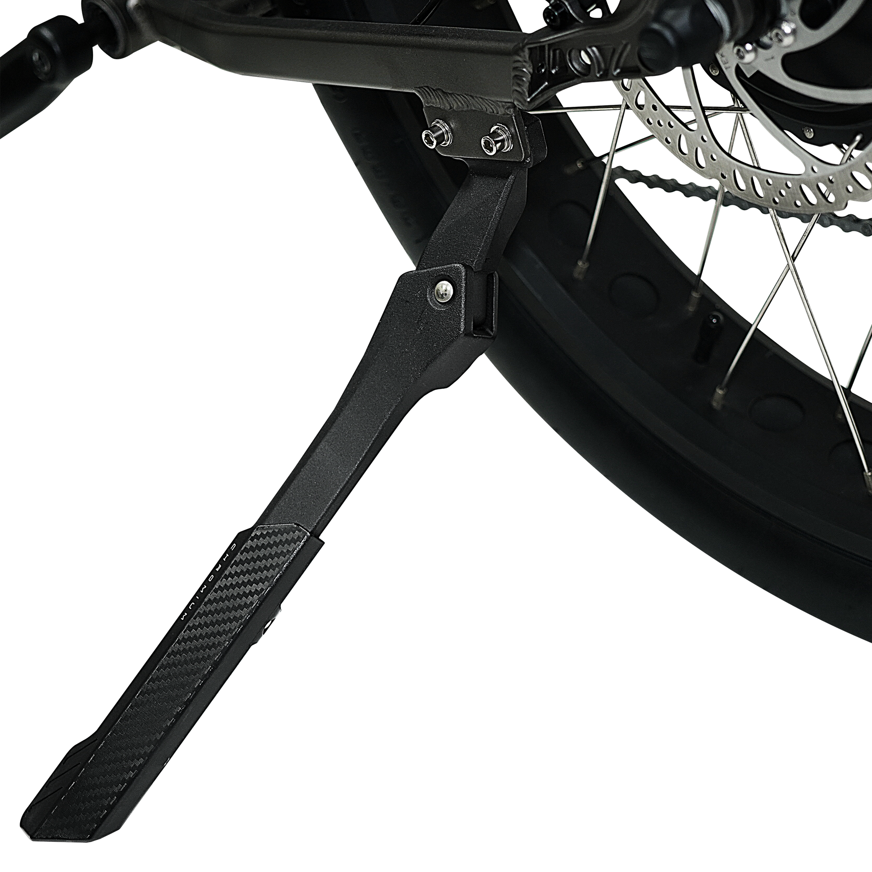 Kickstand Attached to Bike - Close Up View