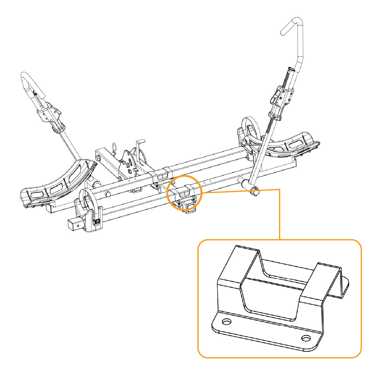 BV Hitch Rack  FT Series Connection Steel Plate | BV-HR-FT-CP