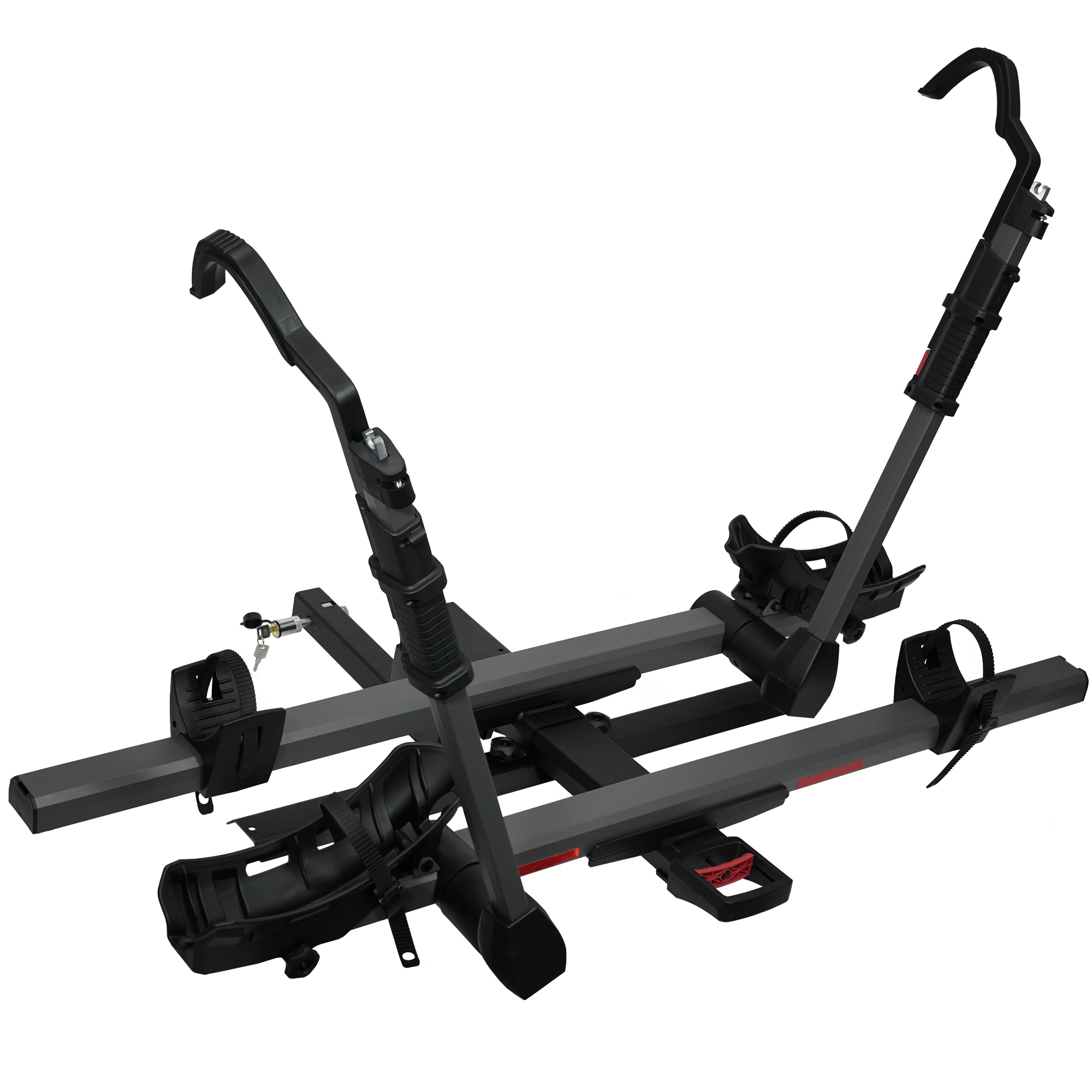 BV Heavy Duty E Bike Hitch Rack for 2 Bikes with Integrated Ramp 2 Anti Wobble Hitch Pin with Lock BV HR01 2 305FT