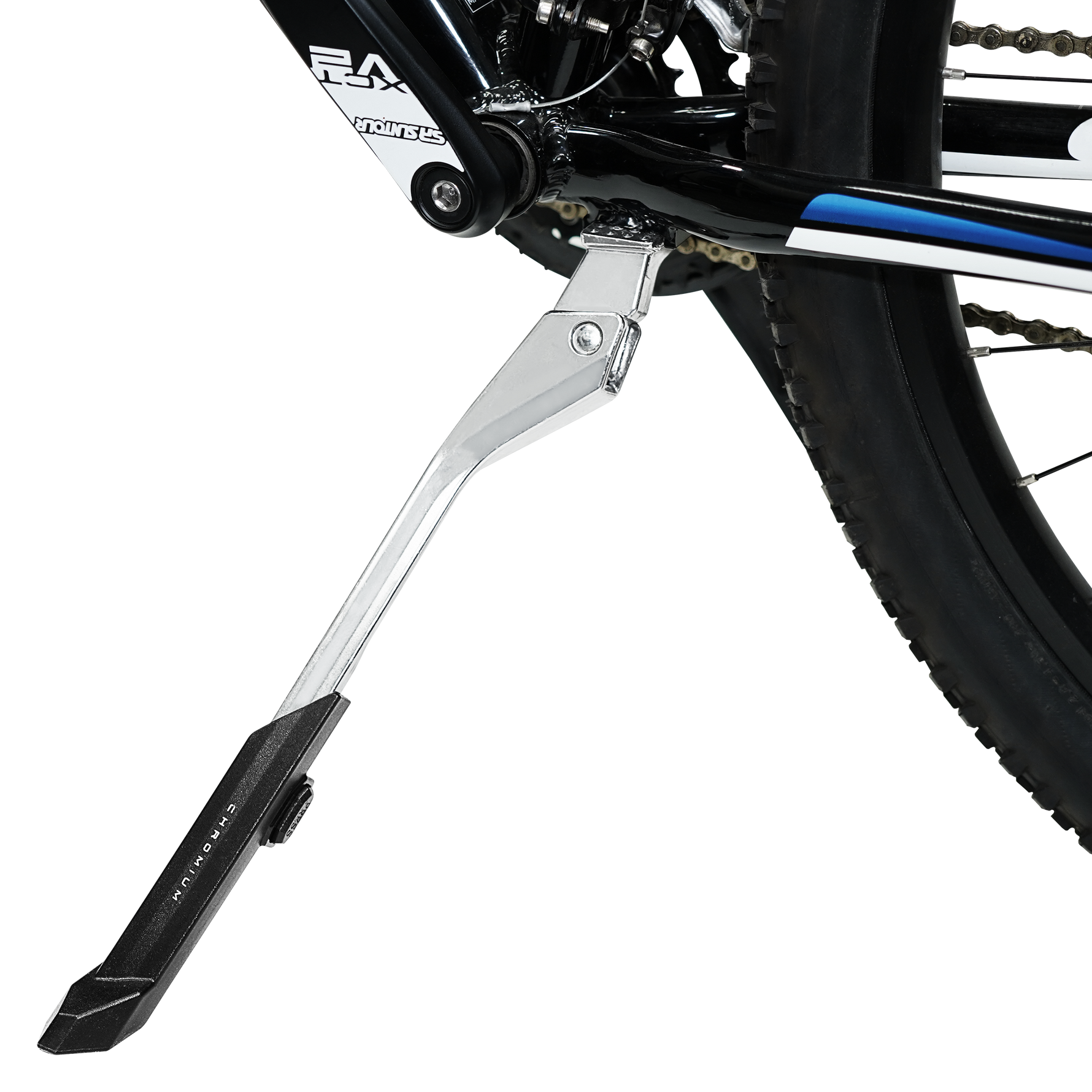 Kickstand Attached to Bike - Silver Edition