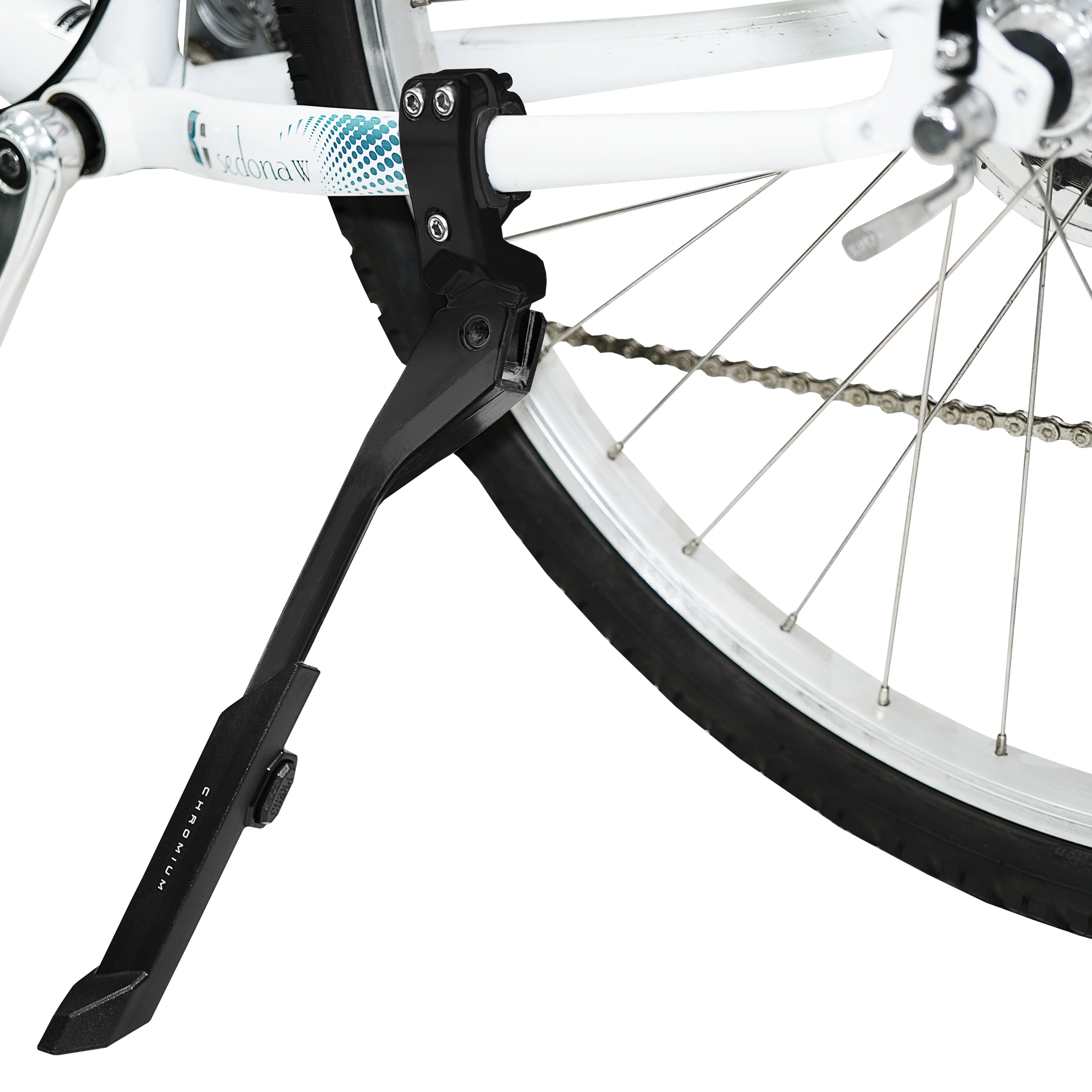 Kickstand Attached to Bike - Close Up View