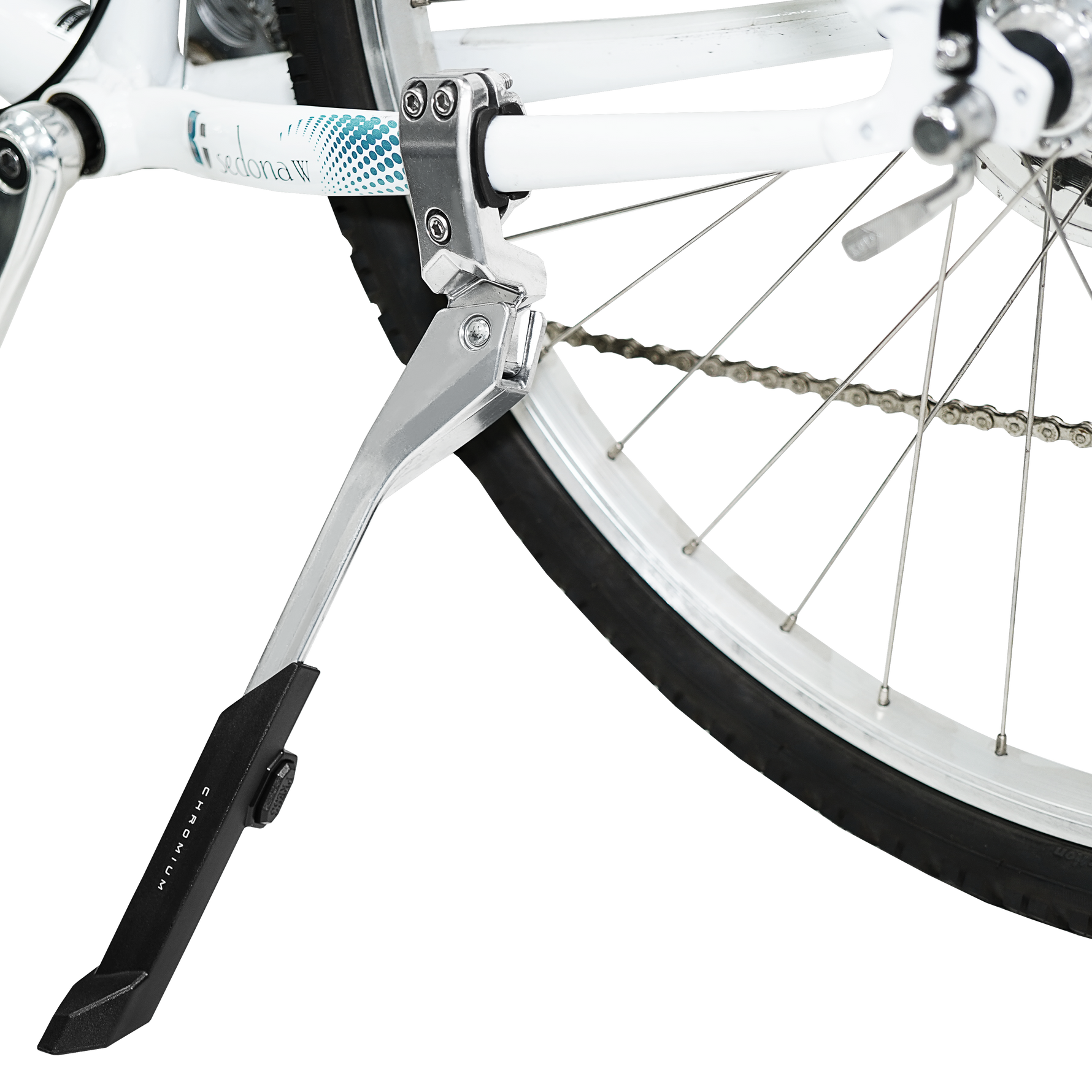 Kickstand Attached to Bike - Silver Edition
