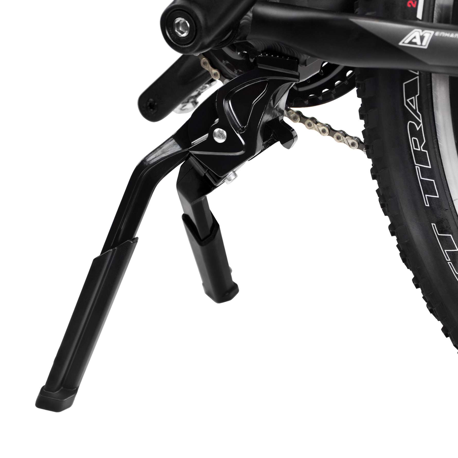 BV E Bike Heavy Duty Kickstand, Center Mount Bicycle Stand Length Adjustable, Foldable Double Leg for 24