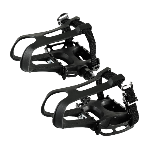 MTB Bicycle Pedals Set with Toe Cage 9/16 Inch, Pair Bikepakmart