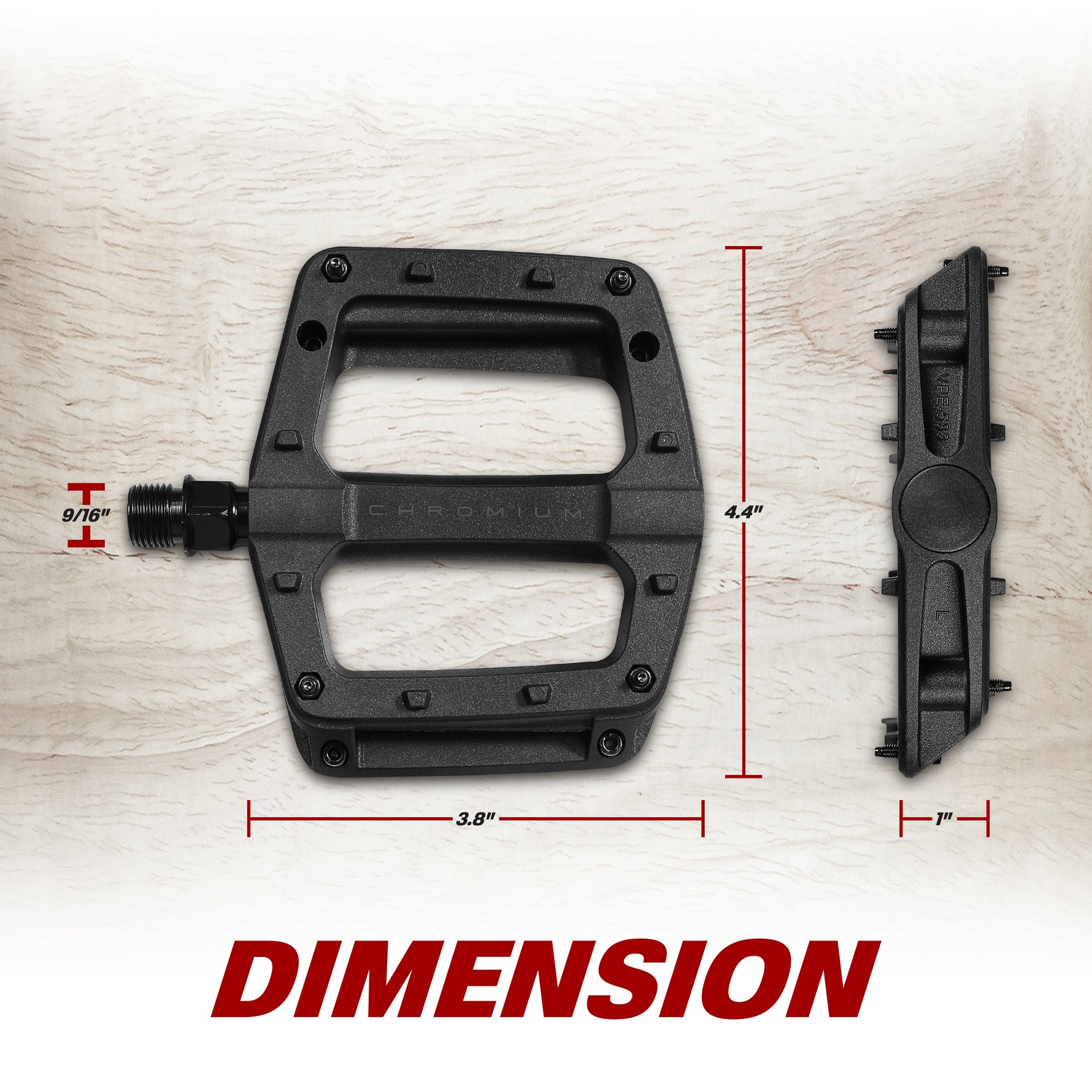 BV Bike Pedal Set Universal Bicycle Pedals 9/16-Inch Boron Steel Spindle Pair