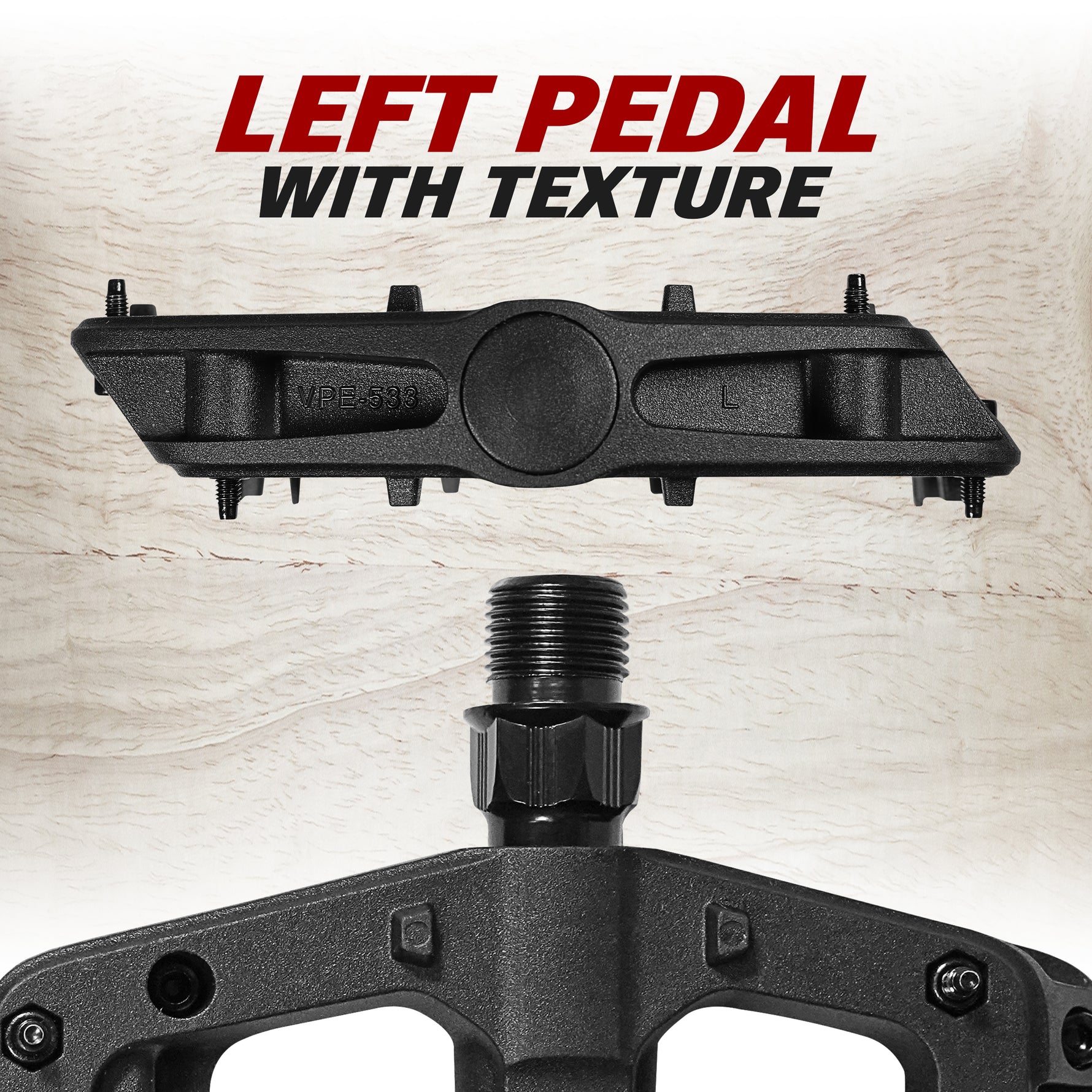 BV Bike Pedal Set Universal Bicycle Pedals 9/16-Inch Boron Steel Spindle Pair