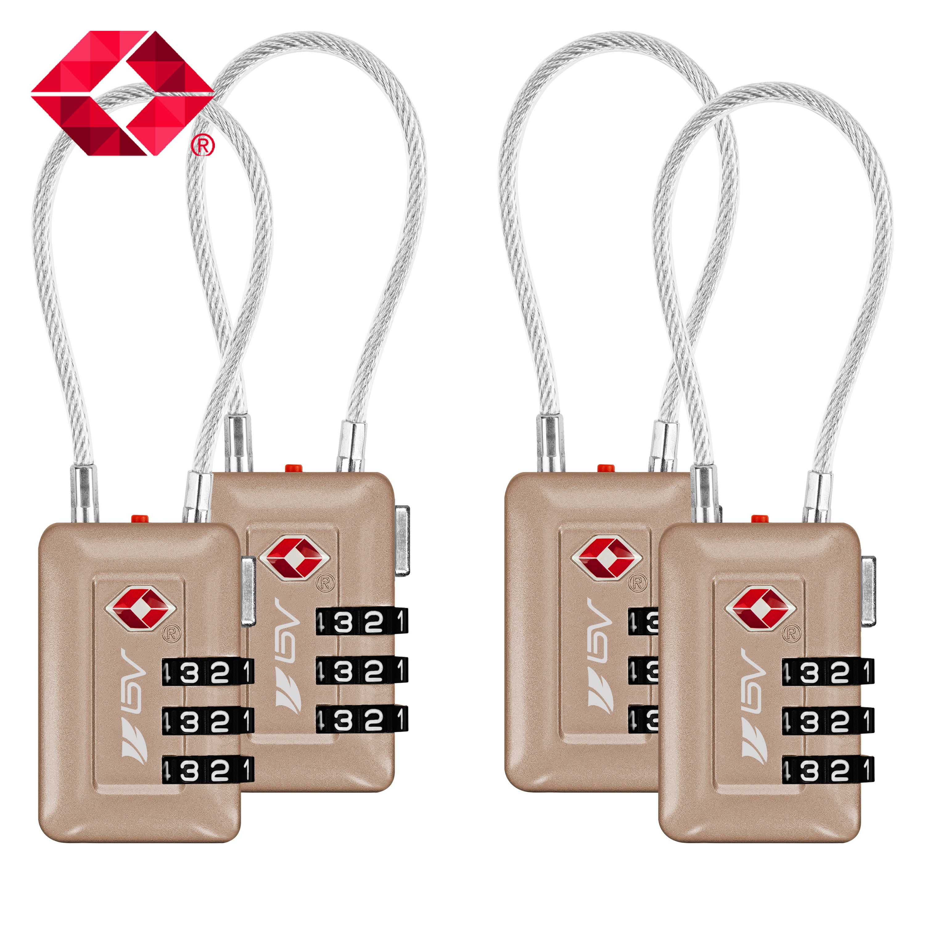 BV TSA-accepted Luggage Lock Suitcase Travel Lock 2/4/6 Pack
