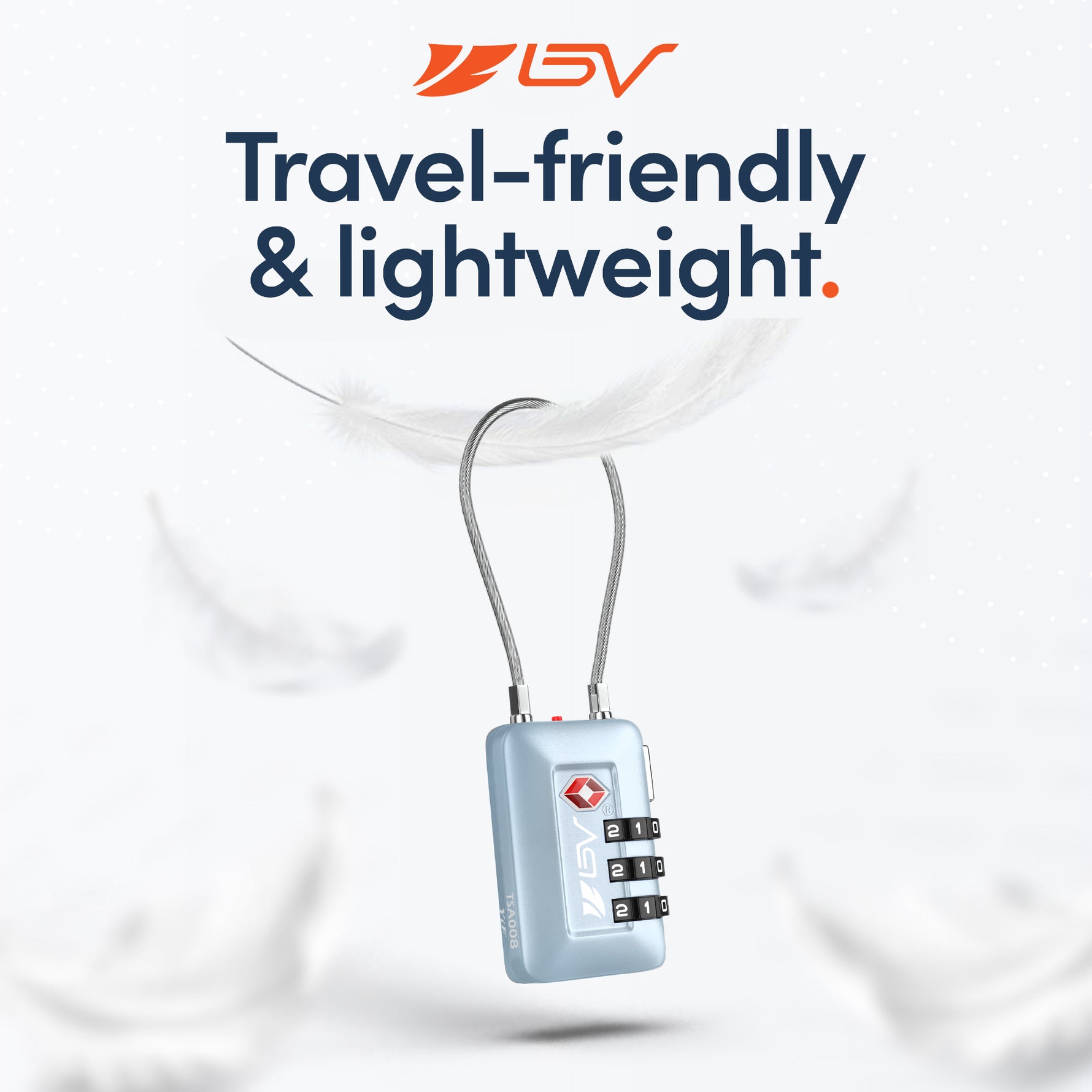 BV TSA008 Advanced Luggage Lock Suitcase Travel Lock (Arctic Blue, 2 Pack)