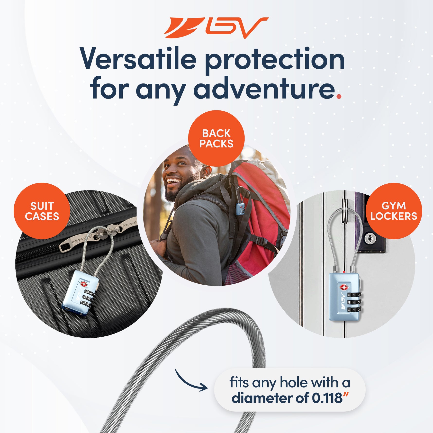 BV TSA008 Advanced Luggage Lock Suitcase Travel Lock (Arctic Blue, 2 Pack)