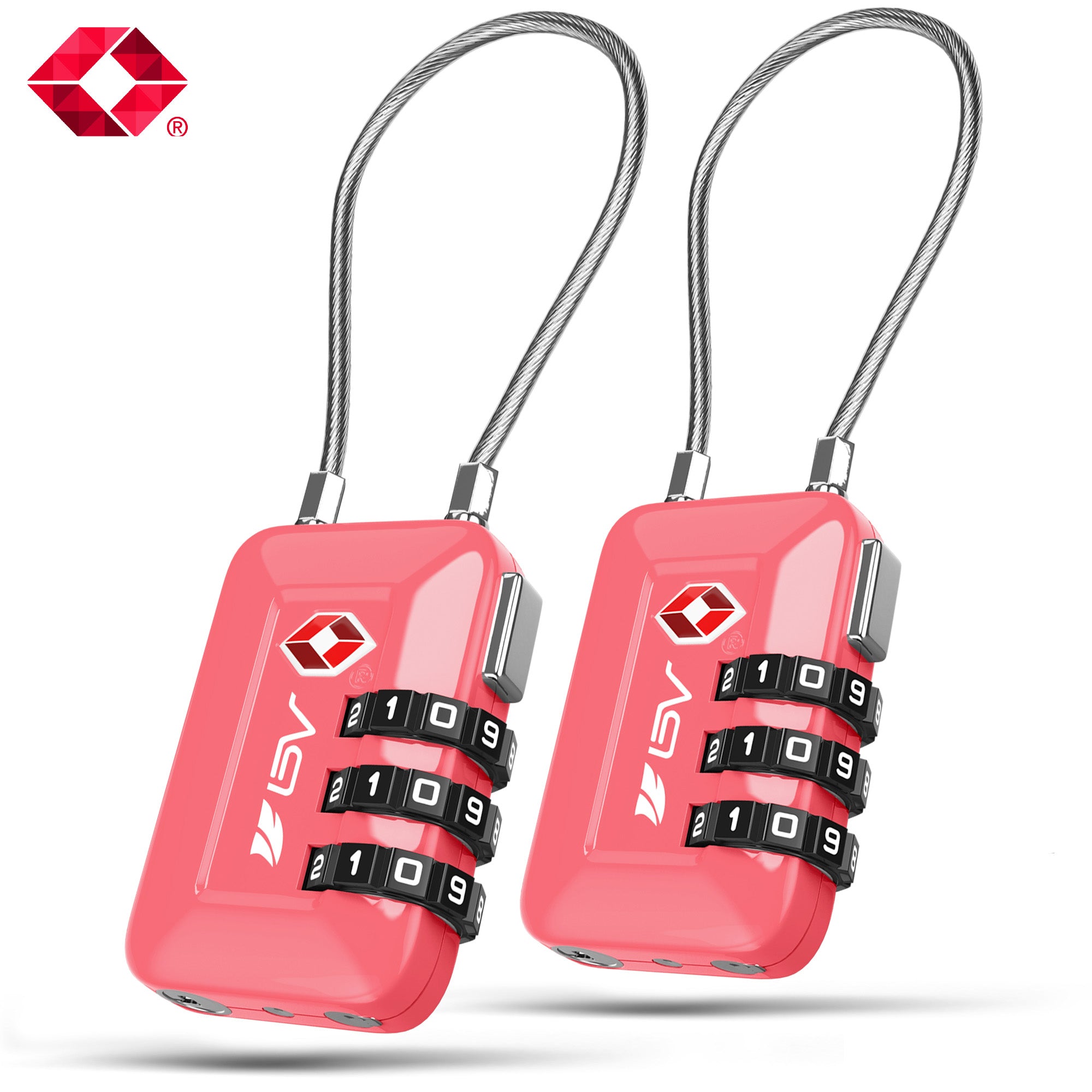 Pink Travel Lock 2 Pack