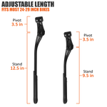 BV Rear Mount Bike Kickstand Dimensions
