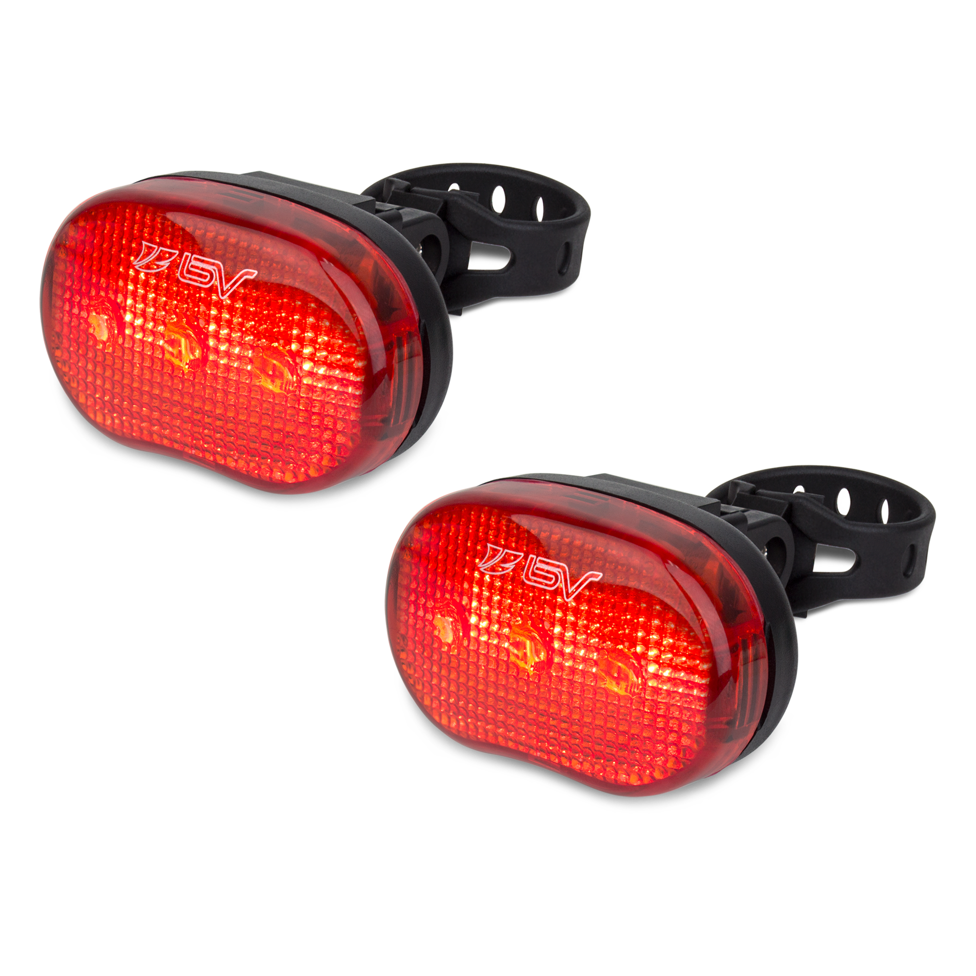 Red Bycycle ライト、チェーン付き Brightz LED Bicycle Frame Light Red 0.75 in with 4 Modes