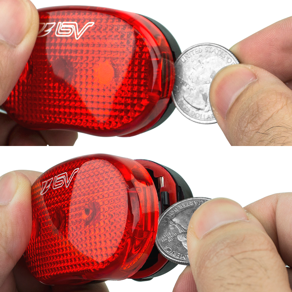 BV Bicycle Light Set Super Bright 5 LED Headlight, 3 LED Taillight,  Quick-Release 