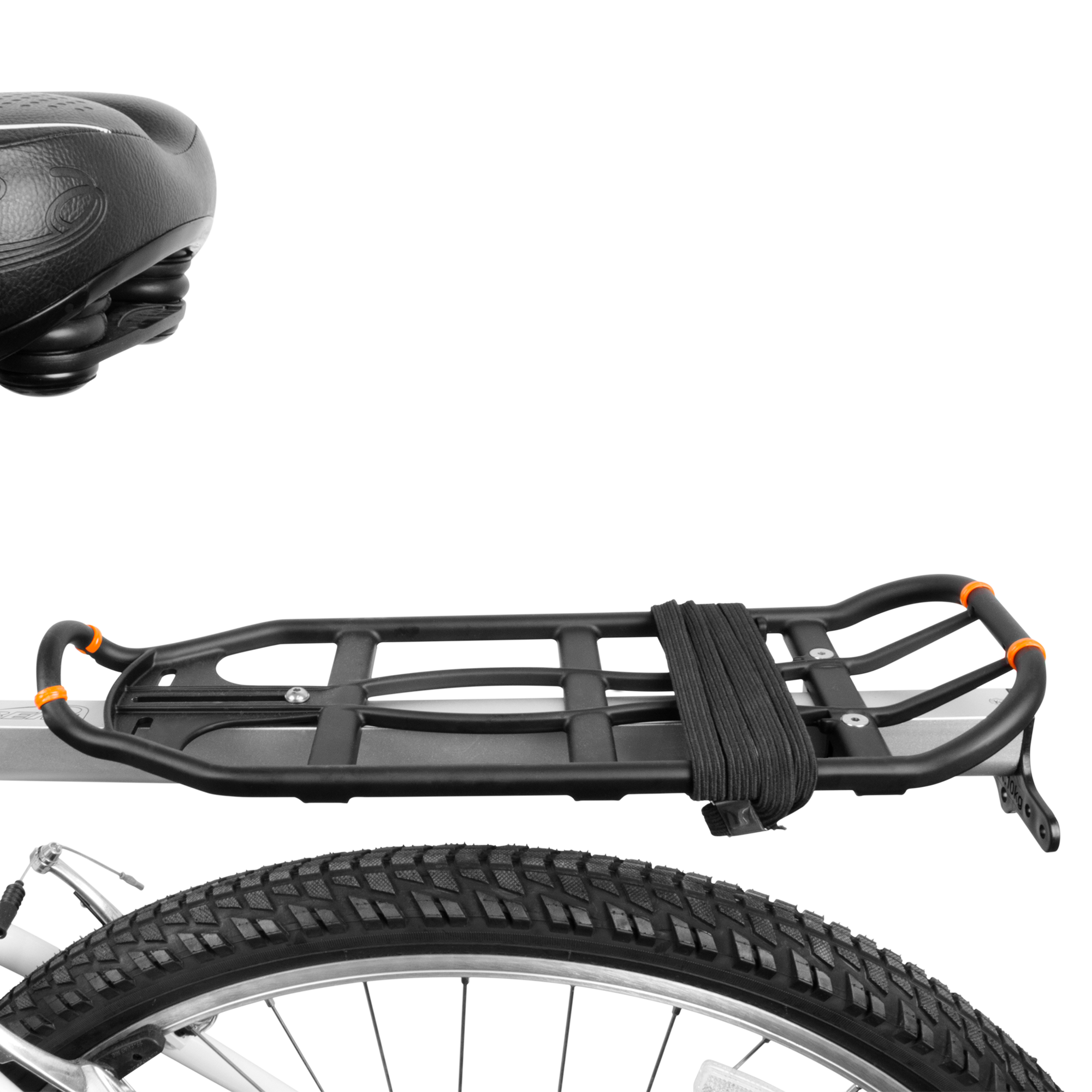 BV Double Elastic Bike Strap with Silver Hooks Black