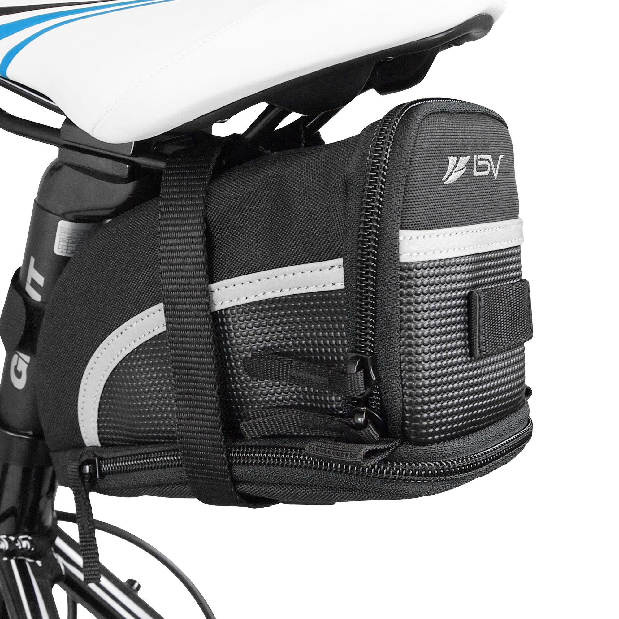 BV Bicycle Strap-On Saddle/Seat Bag Large Black