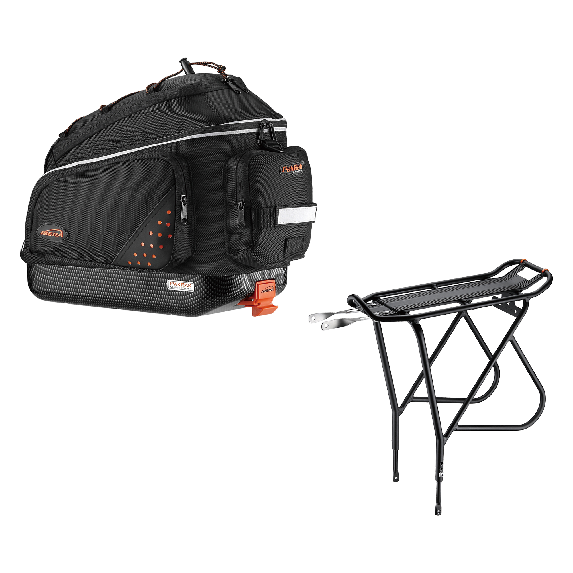 ibera fahrradtasche clip-on IBERA Commuter Bag & Touring Carrier Rack | IB-BA1-RA15
