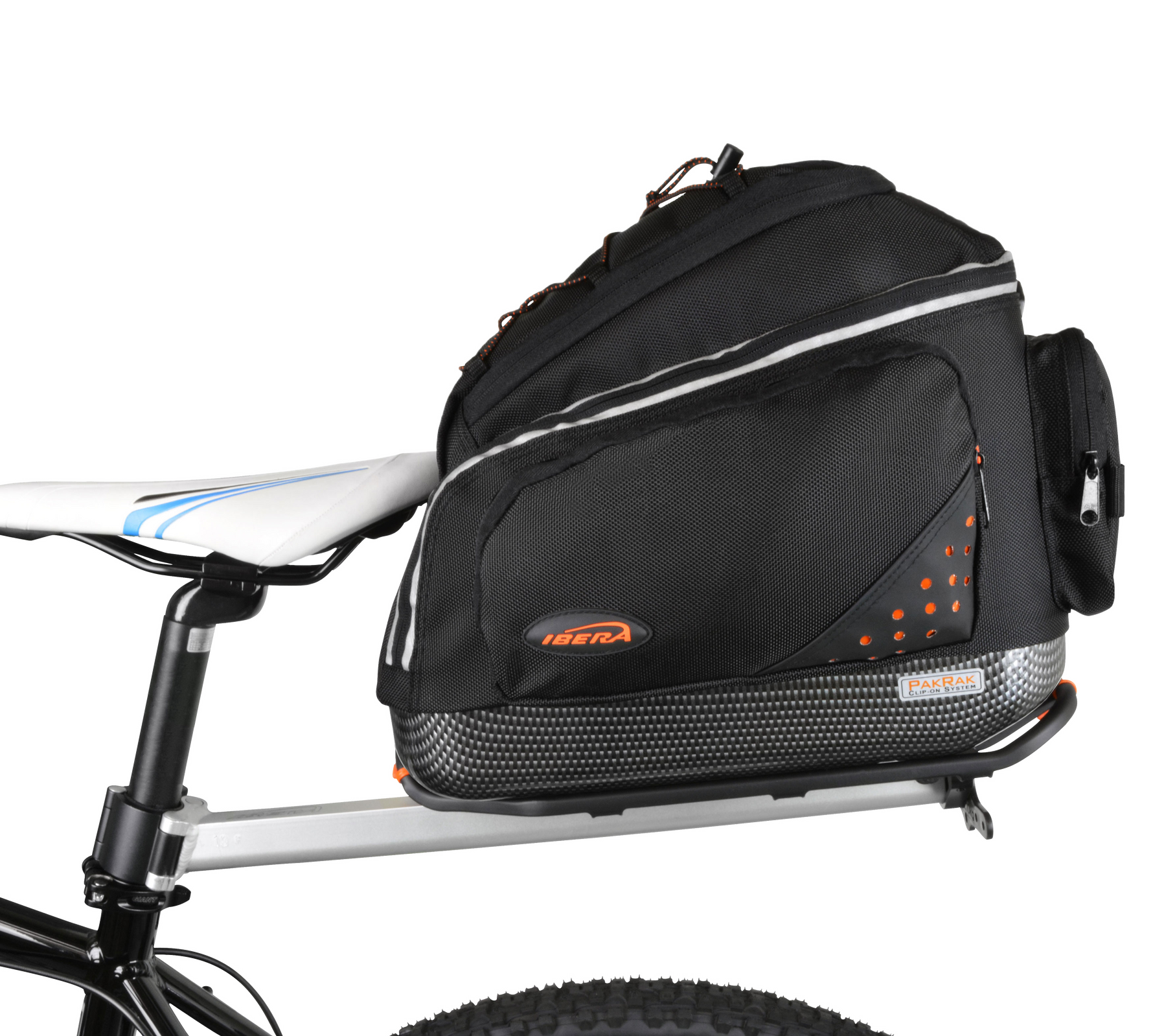 Commuter Bag and Carrier Combo Attached to Bike - Side View