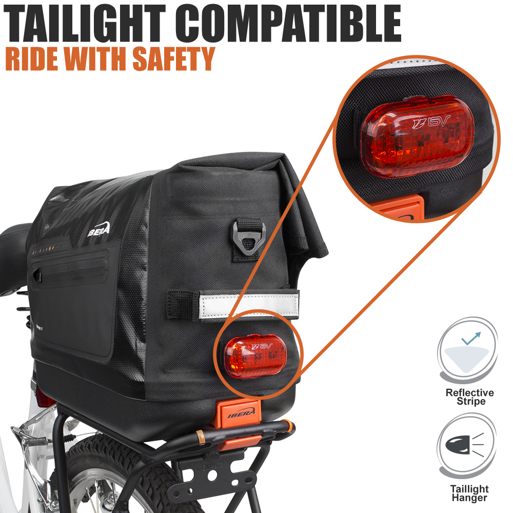 Bike Trunk Bag Supports Taillights