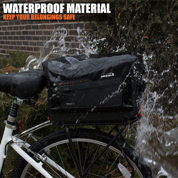 IBERA Waterproof Bike Trunk Bag 15L | PakRak Quick Release