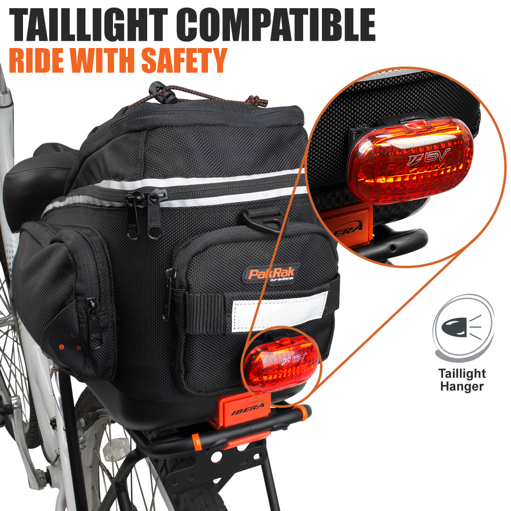 Commuter Bag and Mini Rear Carrier Combo with Taillight Attached