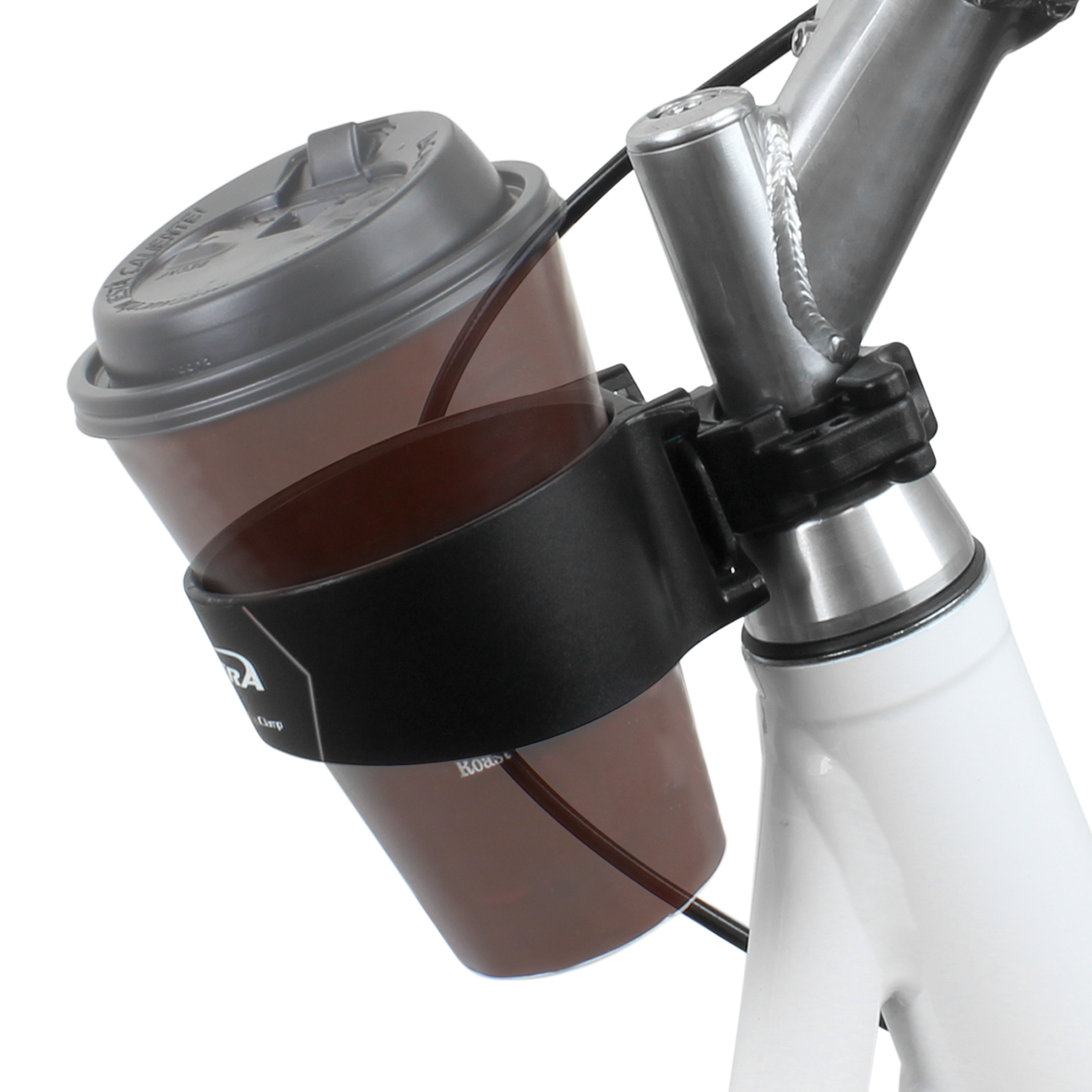 IBERA Black Handlebar Cup Holder with Bar Clamp Mount
