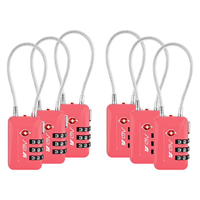 Pink Travel Lock 6 Pack